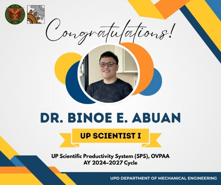 Dr. Binoe E. Abuan Named UP Scientist I
