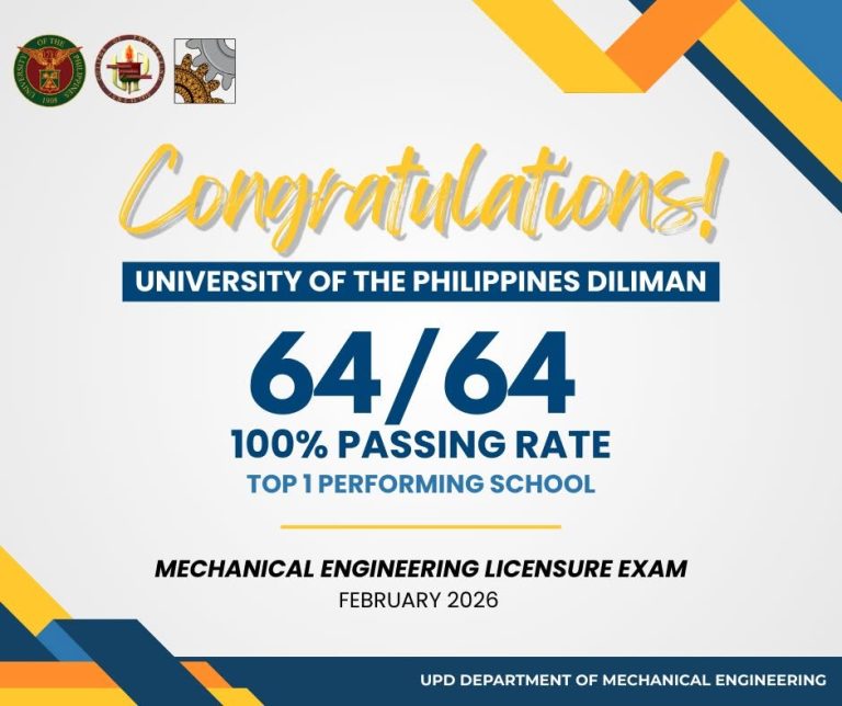 UP Diliman Records 100% Passing Rate in February 2026 Mechanical Engineering Licensure Examination